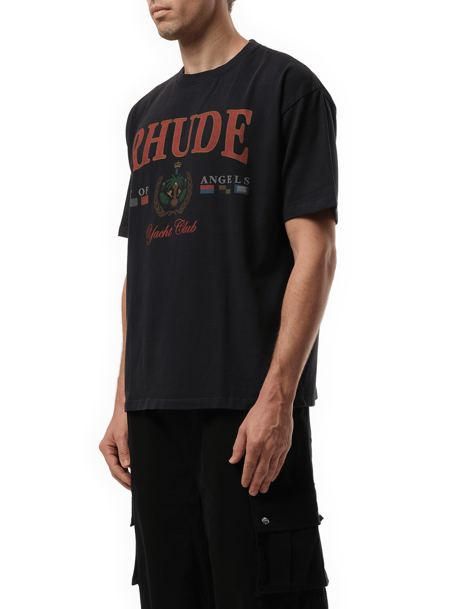 Rhude Bay of Angels Yacht T-Shirt in Vintage Black