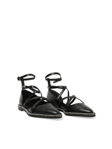 Laced Ballerina in Black Front View | LANVIN