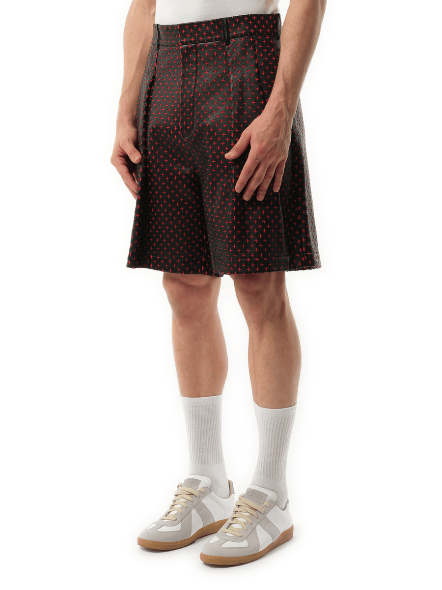 Leather Bermuda in Black