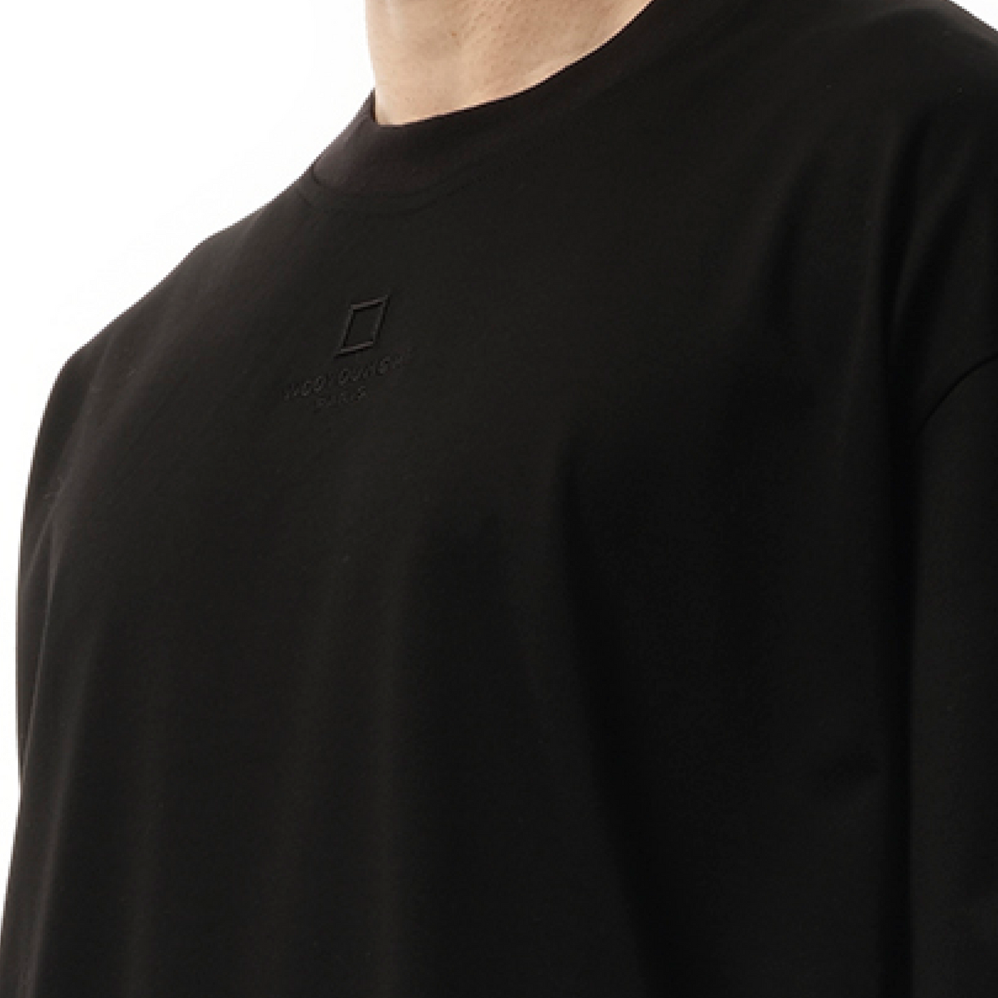 Square Embroidery T-Shirt in Black