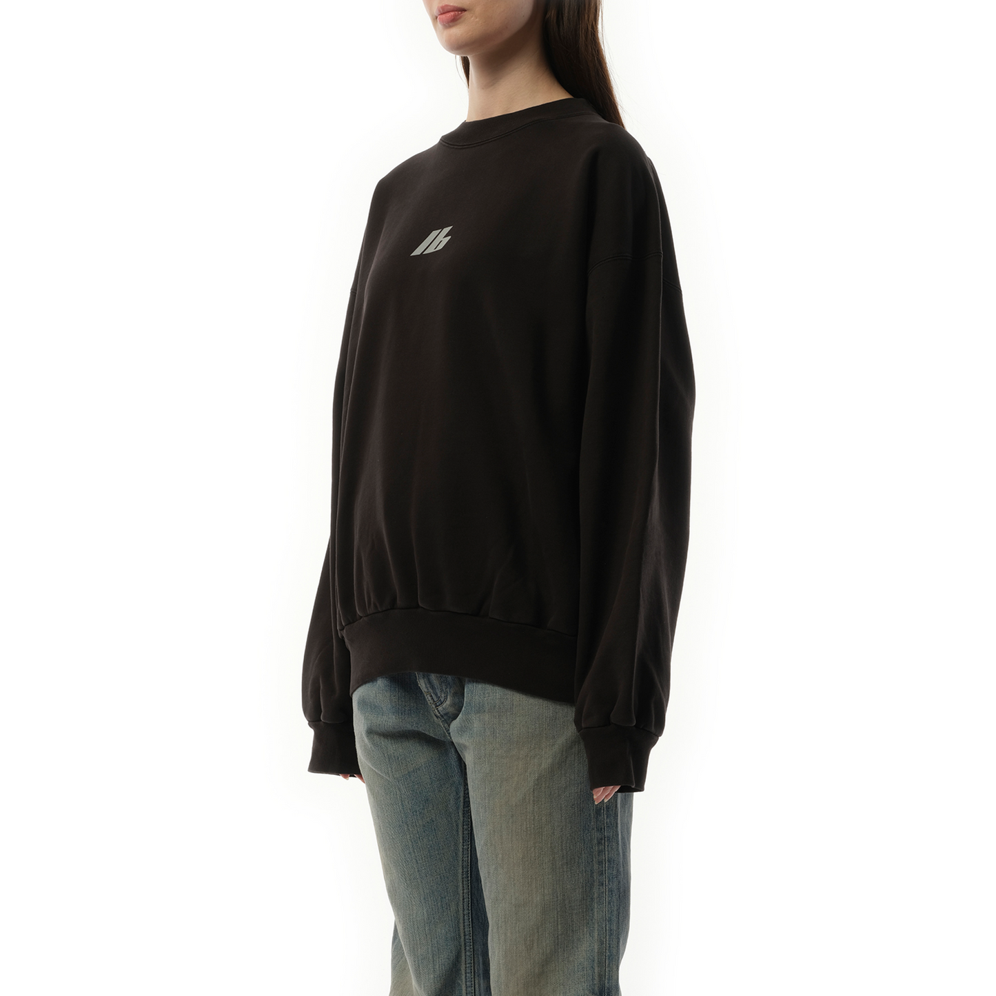 Activewear Logo Medium Fit Sweatshirt in Faded Black