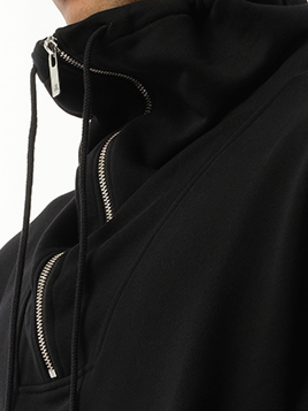 Funnel Neck Sweatshirt in Black