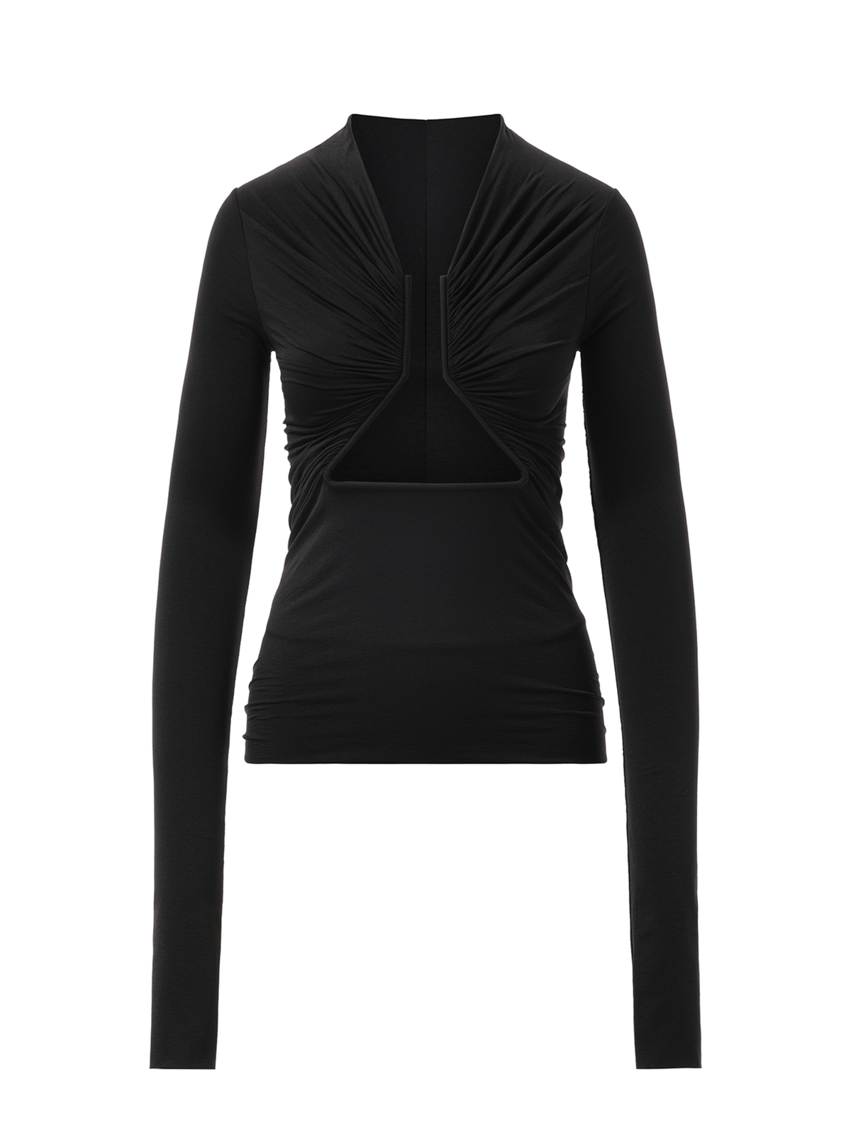 Rick Owens Jersey Long Sleeve Prong in Black