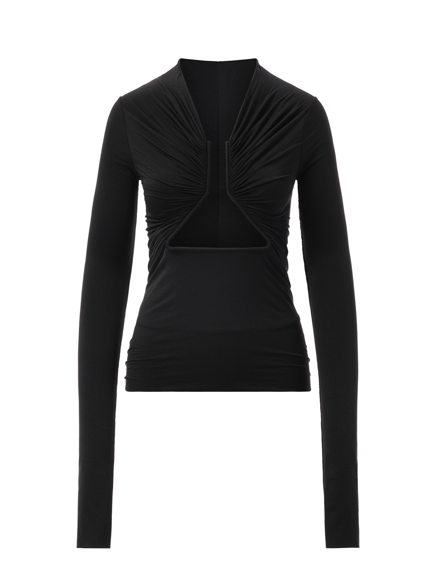 Rick Owens Jersey Long Sleeve Prong in Black