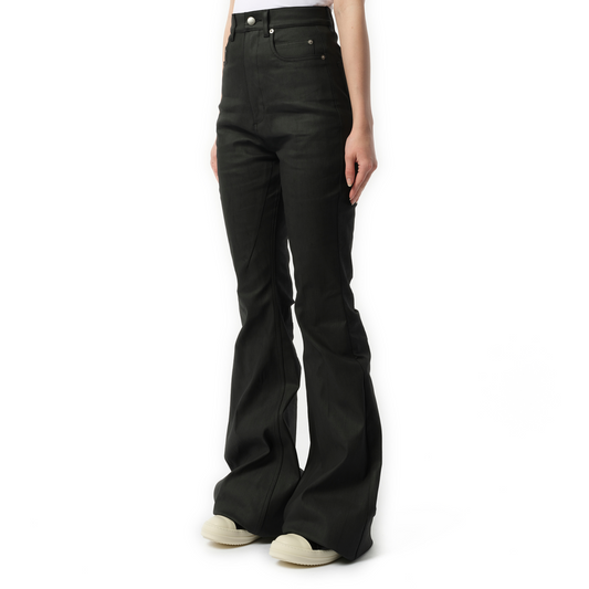 Chalk Stretch Denim Bolan Bootcut in Black