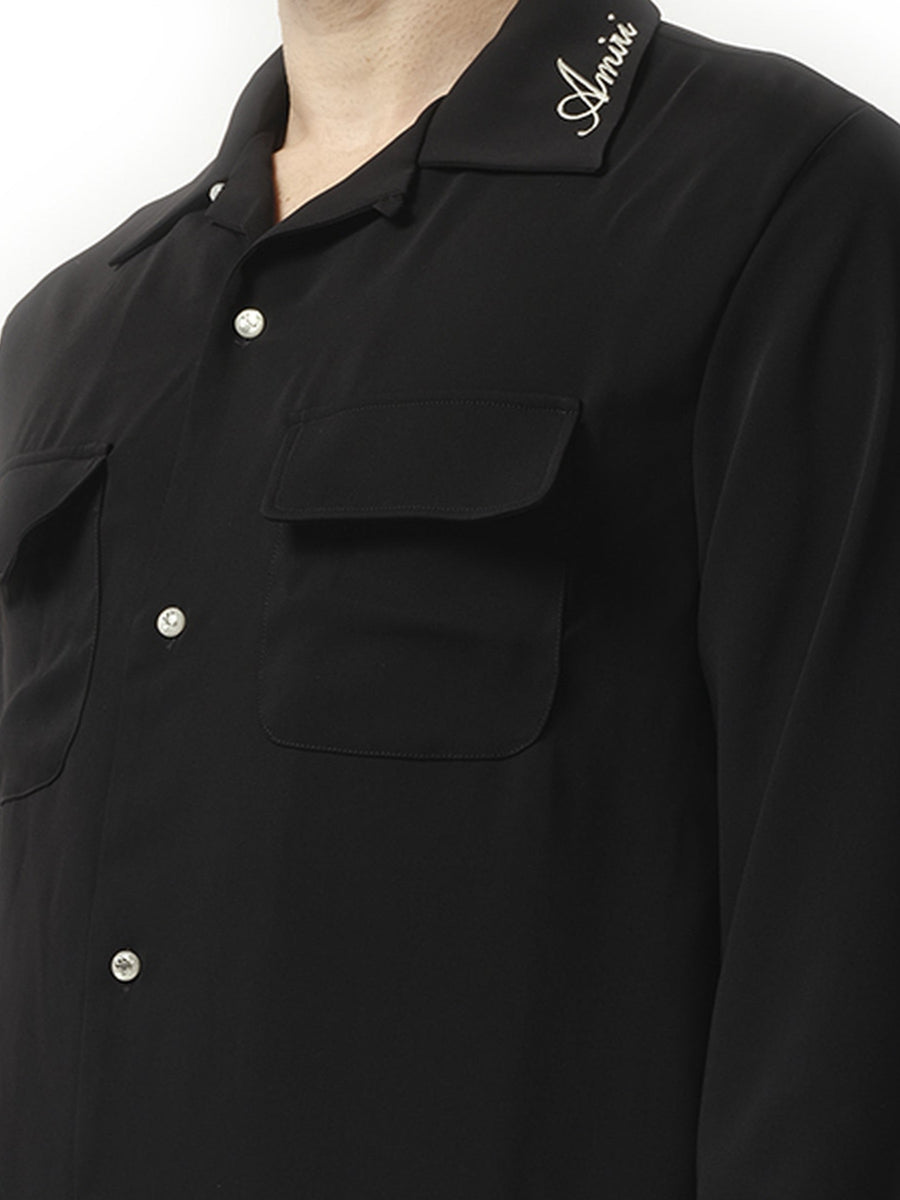 Amiri Round Pocket Dress Shirt in Black