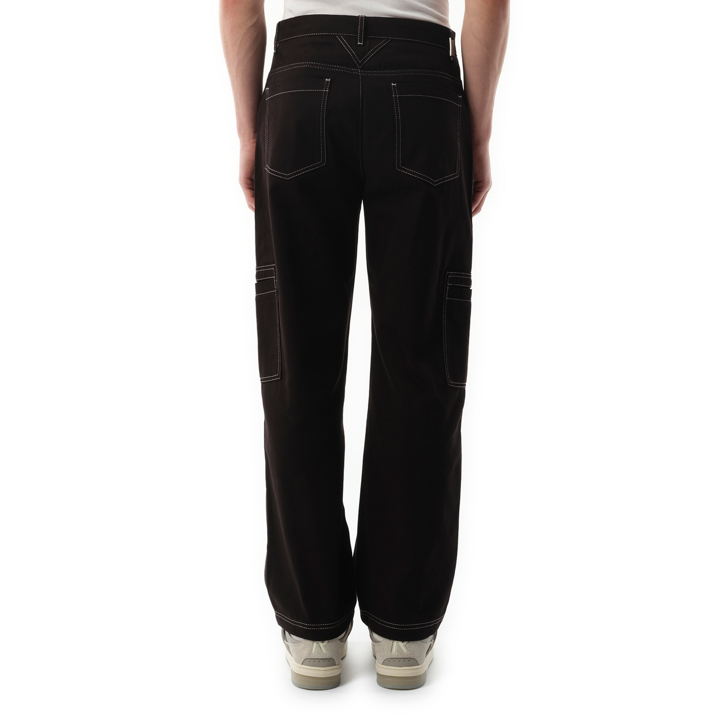 Contrast Stitch Pants in Jet Black