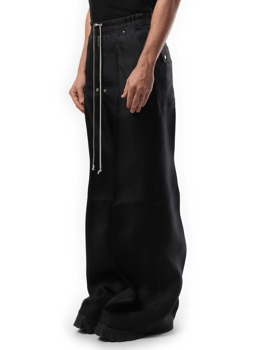 Rick Owens Silk Wide Bela Pants in Black