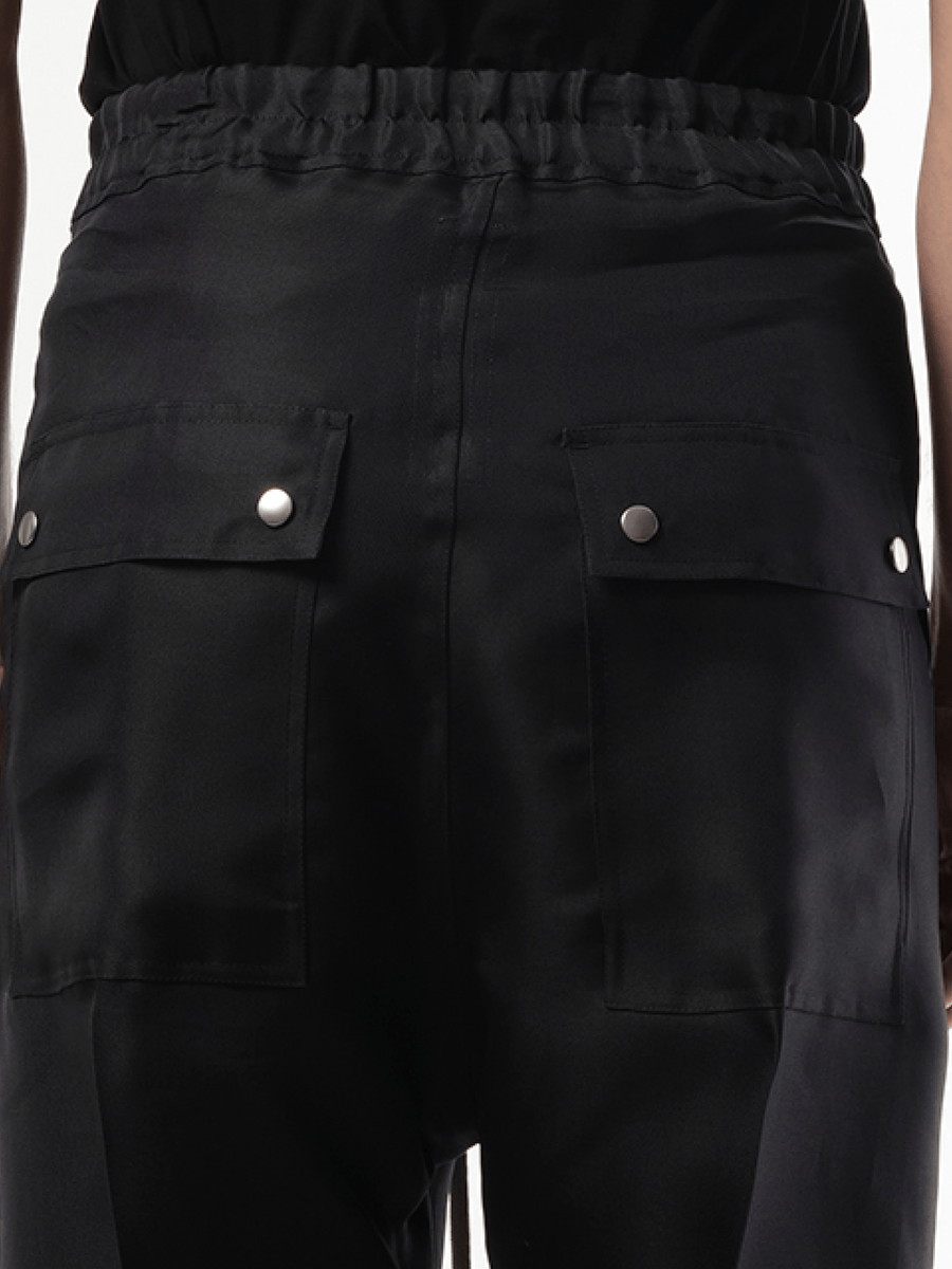 Rick Owens Silk Wide Bela Pants in Black