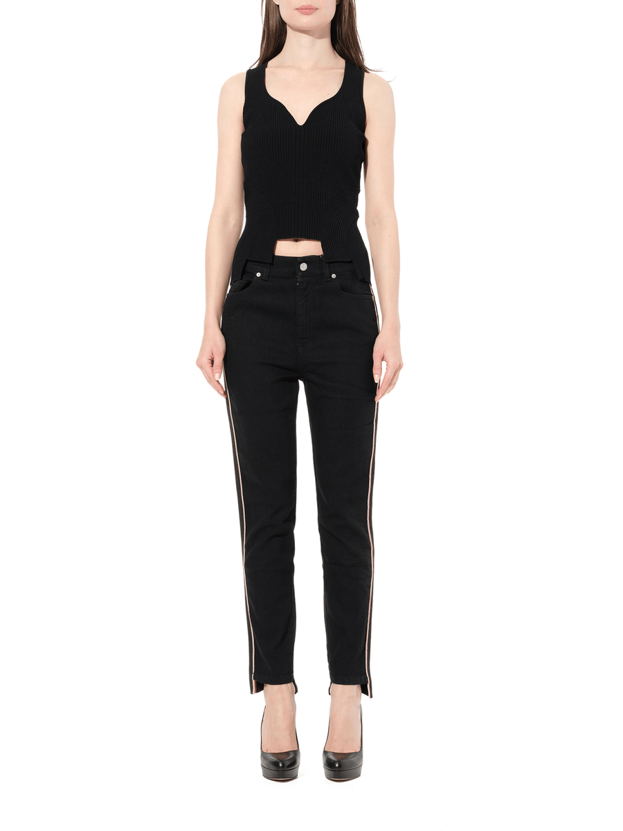 Emb Denim Jeans in Black