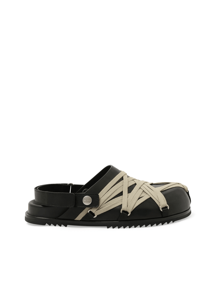 Megalaced Mule Granola in Black Side View | RICK OWENS