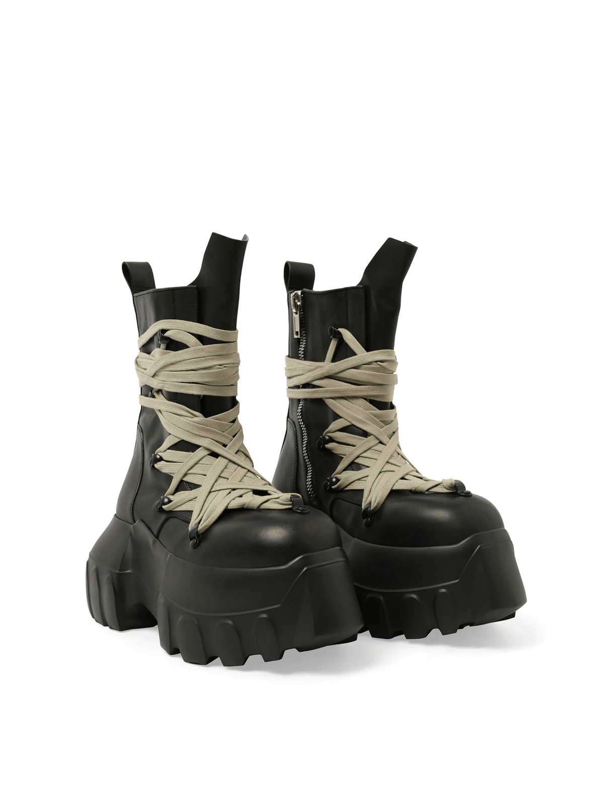 Megalaced Mega Tractor in Black Front View | RICK OWENS