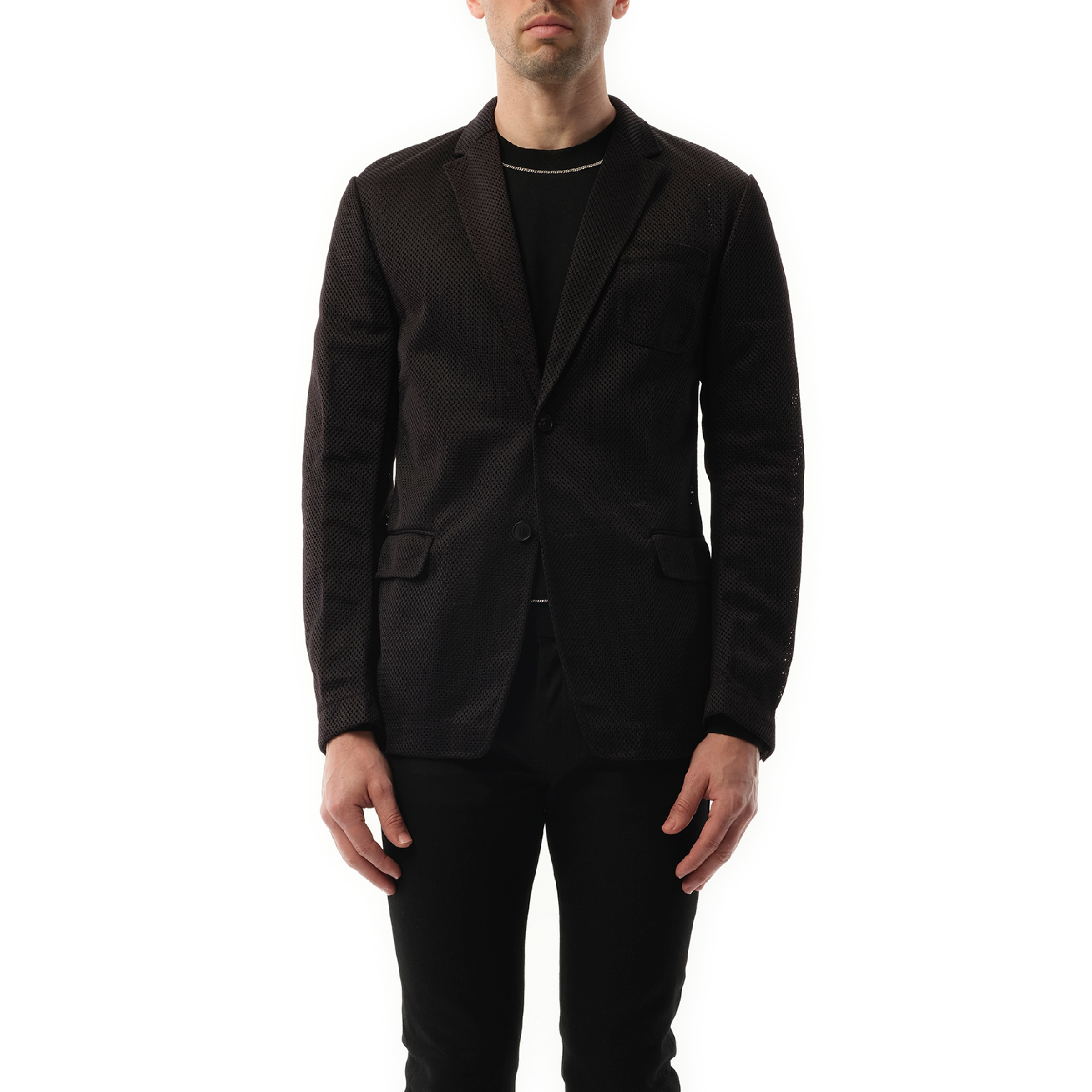 Mesh Suit Jacket in Black