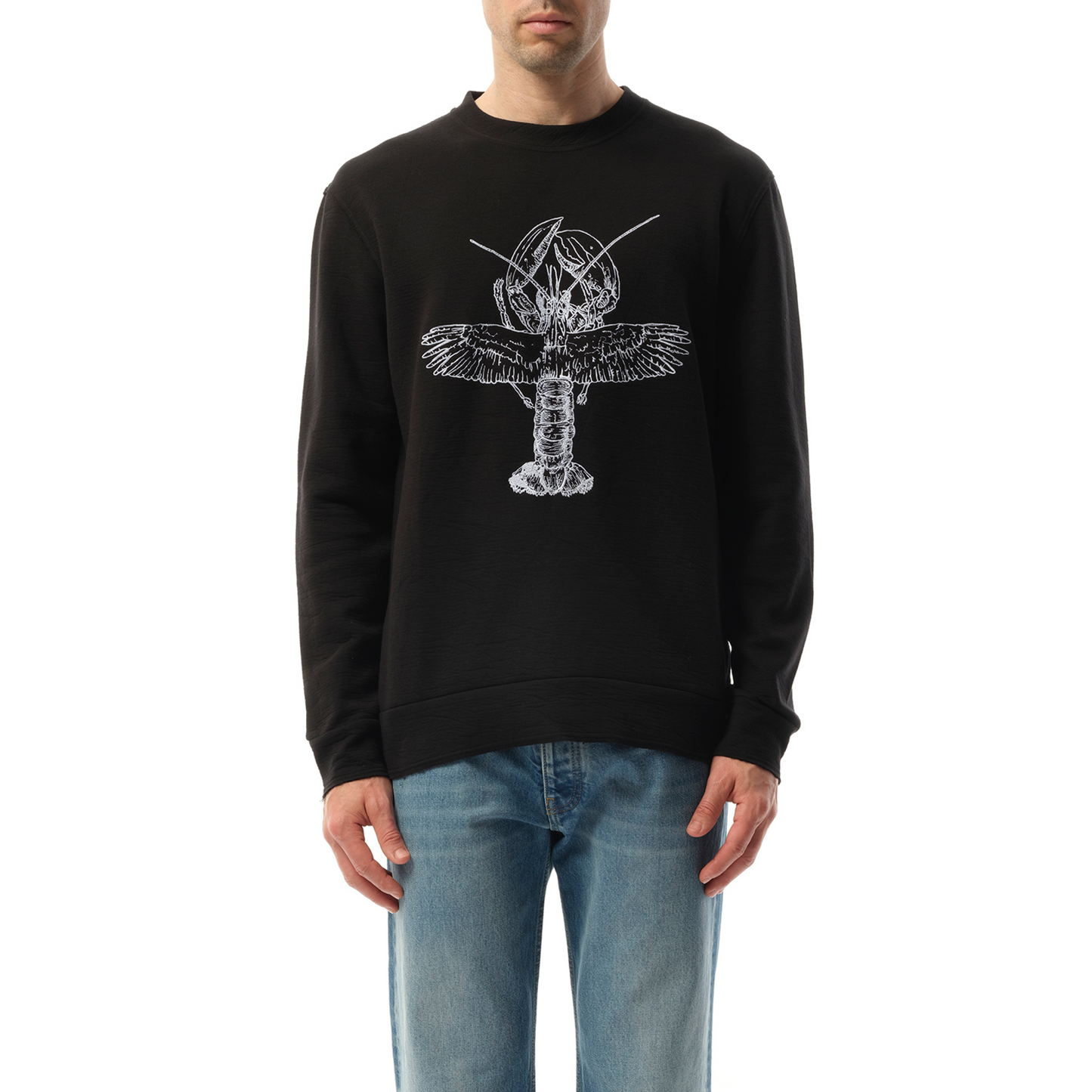 Flying Lobster Emb Sweatshirt in Black