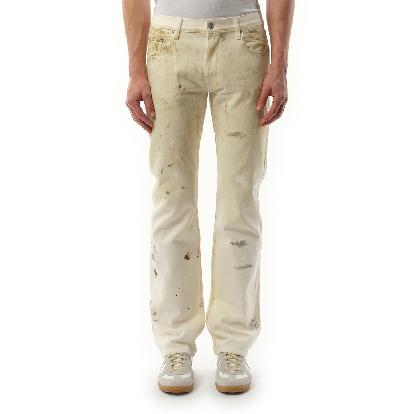 Low Rise Straight Pants in Ecru