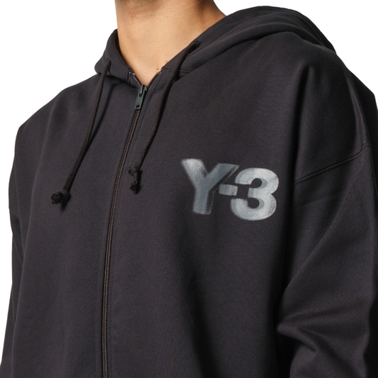 Logo Zip Hoodie in Black