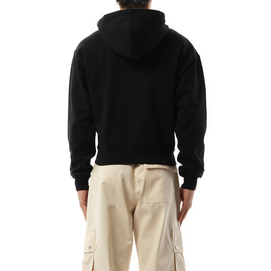 Le Hoodie Zip Gros Grain in Black