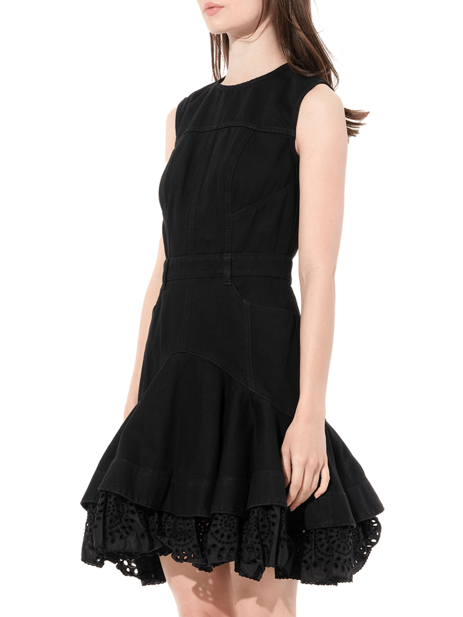 Mini Denim Dress in Black