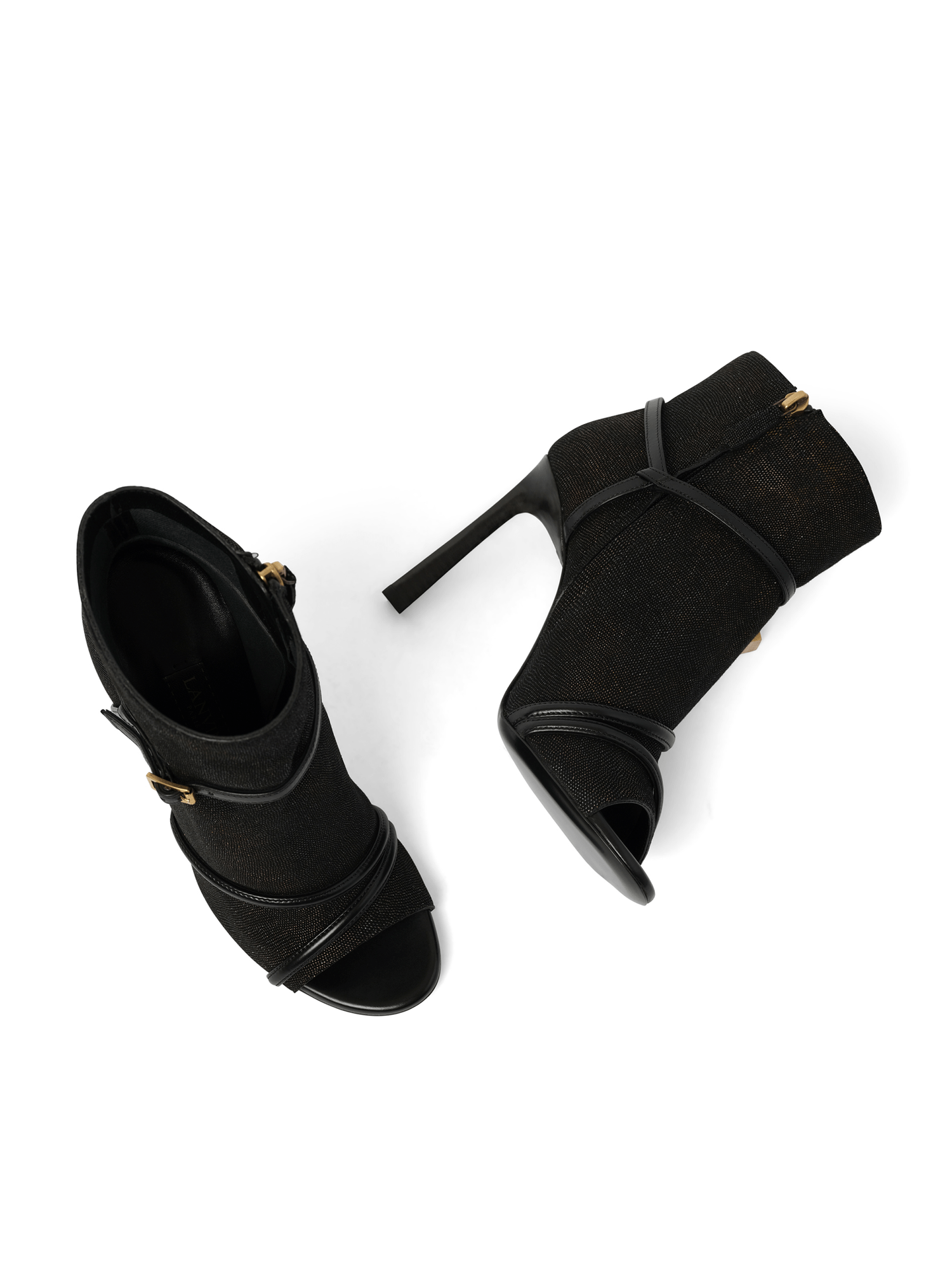 Sandal Bootie in Black Top View | LANVIN