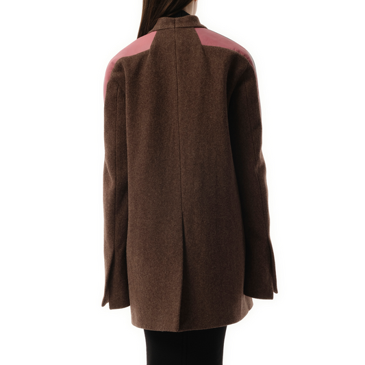 Officer Jacket in Brown/Black/Thulian