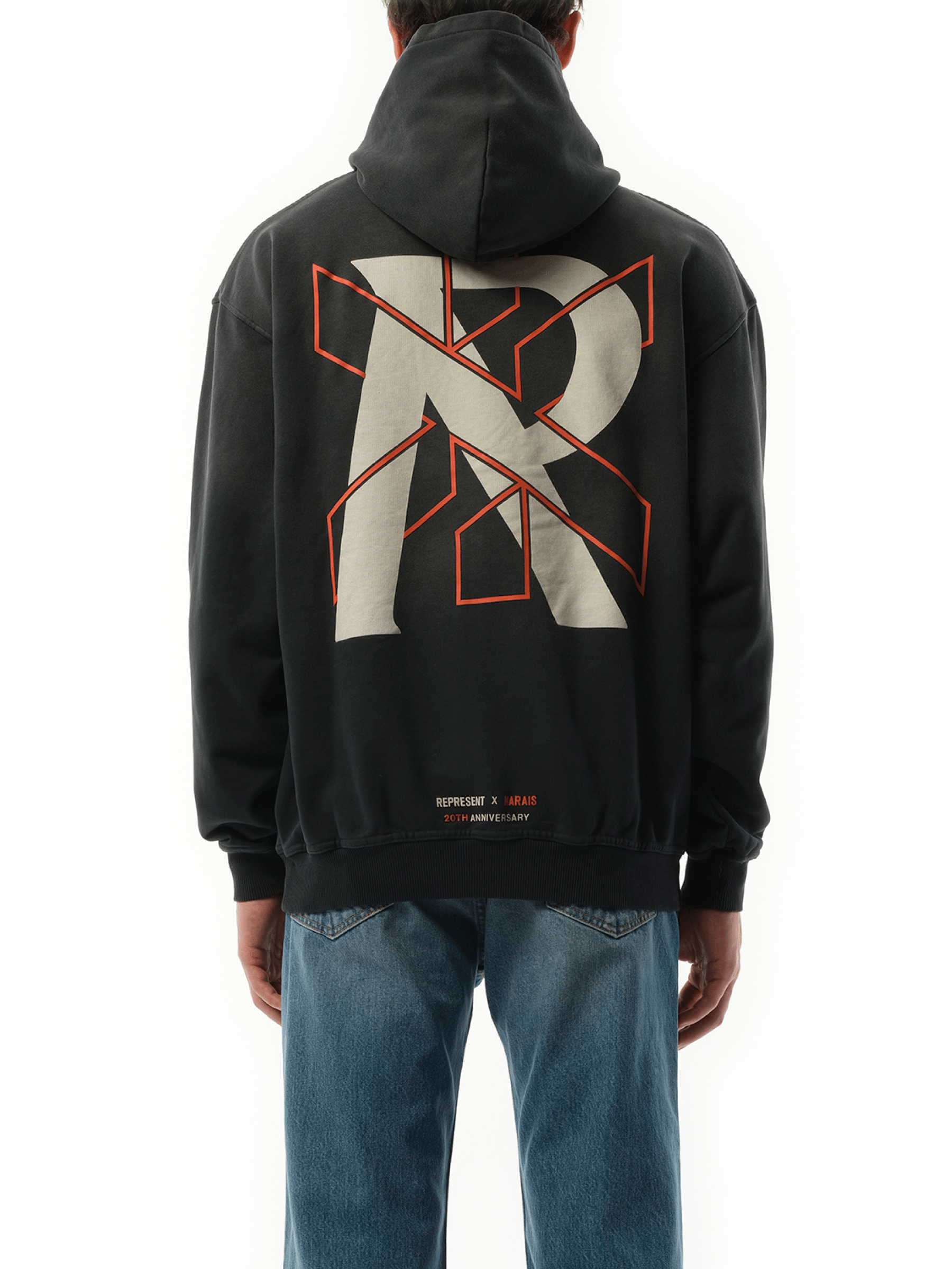 Represent x Marais 로고 락업 후디