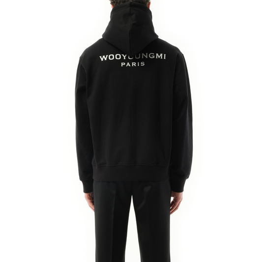 Logo Zip Hoodie in Black