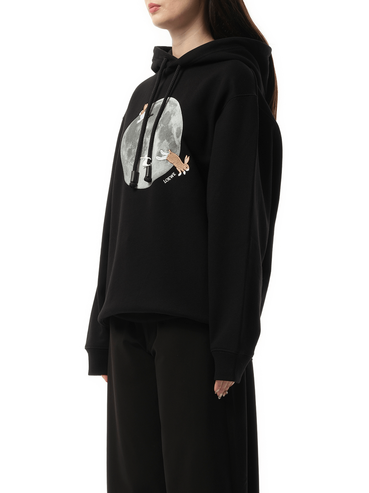 Loewe Moon Print Hoodie in Black