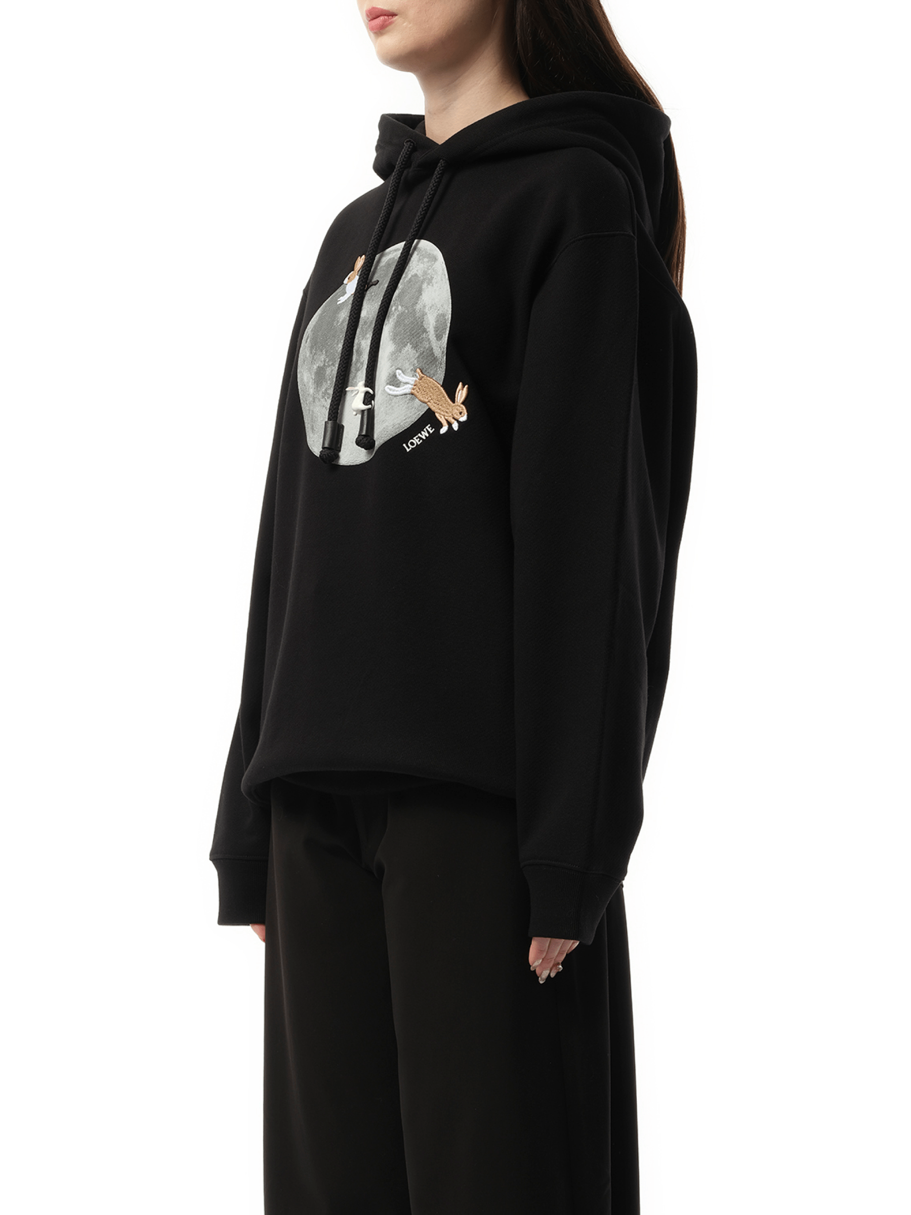 Loewe Moon Print Hoodie in Black
