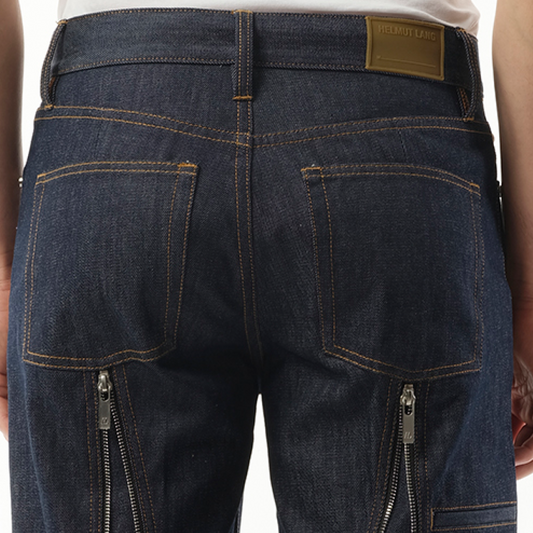 Zip Carpenter Jeans in Raw Indigo