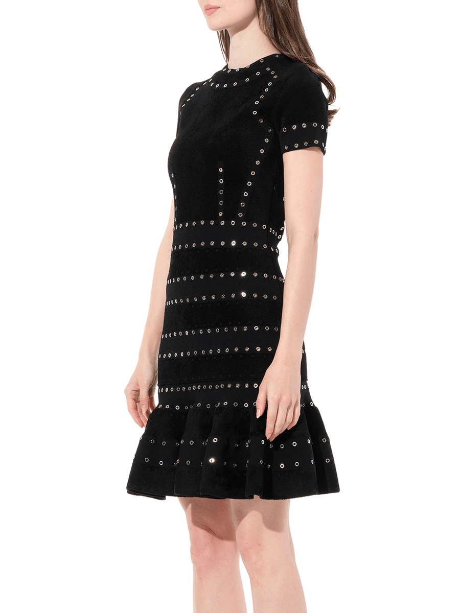 Eyelet Mini Dress in Black