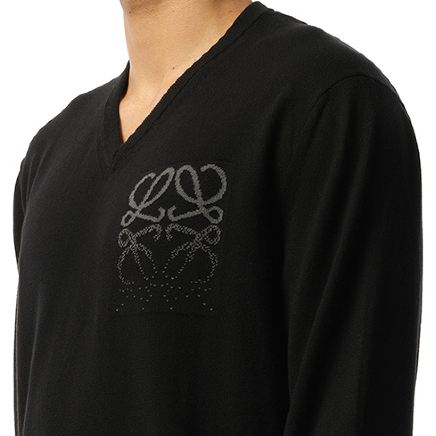 Anagram Sweater in Black/Dark Grey