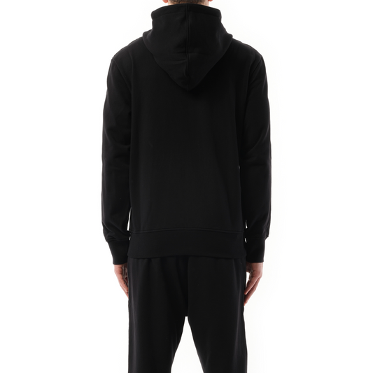 Tape Zip Up Hoodie in Black/Black