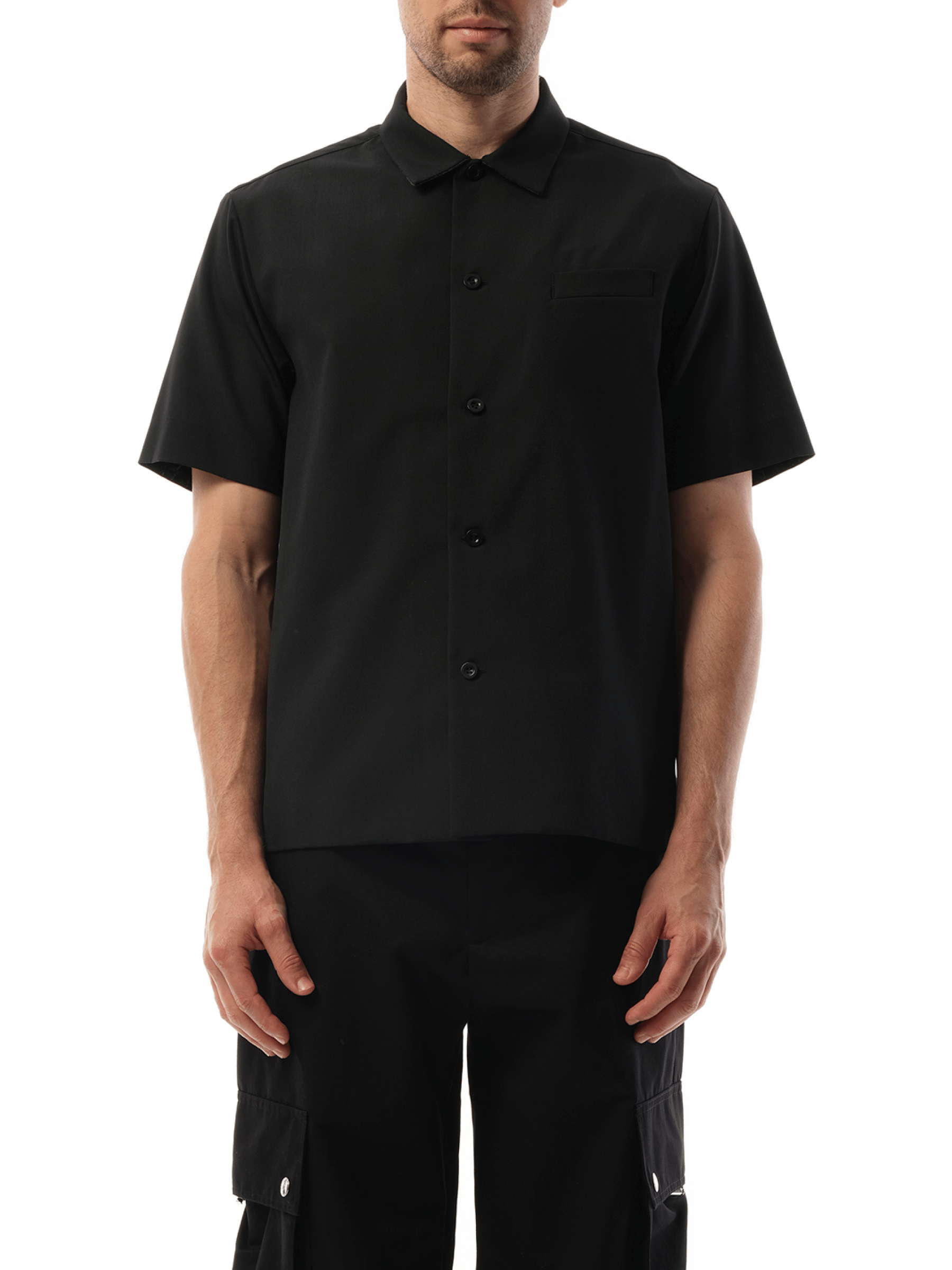 Sacai Cotton Suiting Shirt in Black