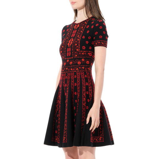 Flower Jacquard Dress in 1091