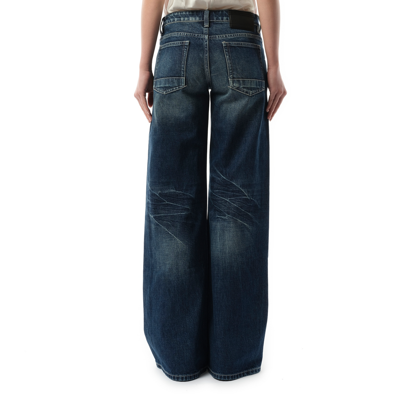 888 Low-Rise Oversized Jeans in Dark Blue