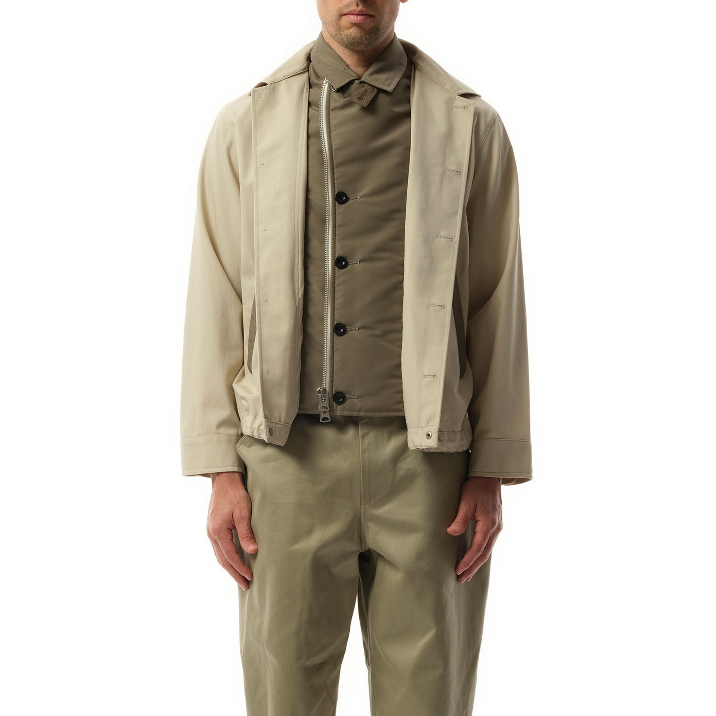 Cotton Twill Jacket in Beige