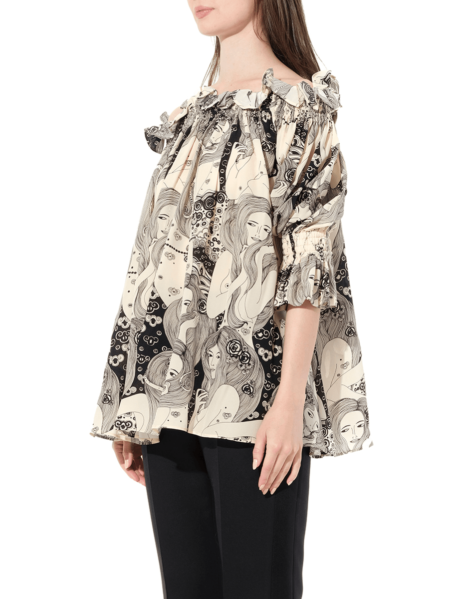 Off Shld Eve Top in Ivory