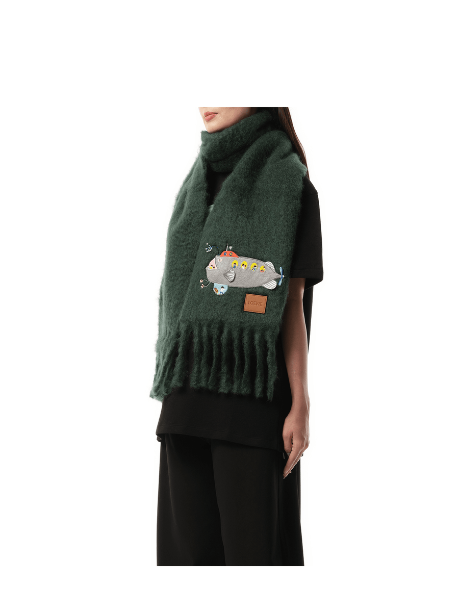 Loewe Submarine Scarf in Deep Forest