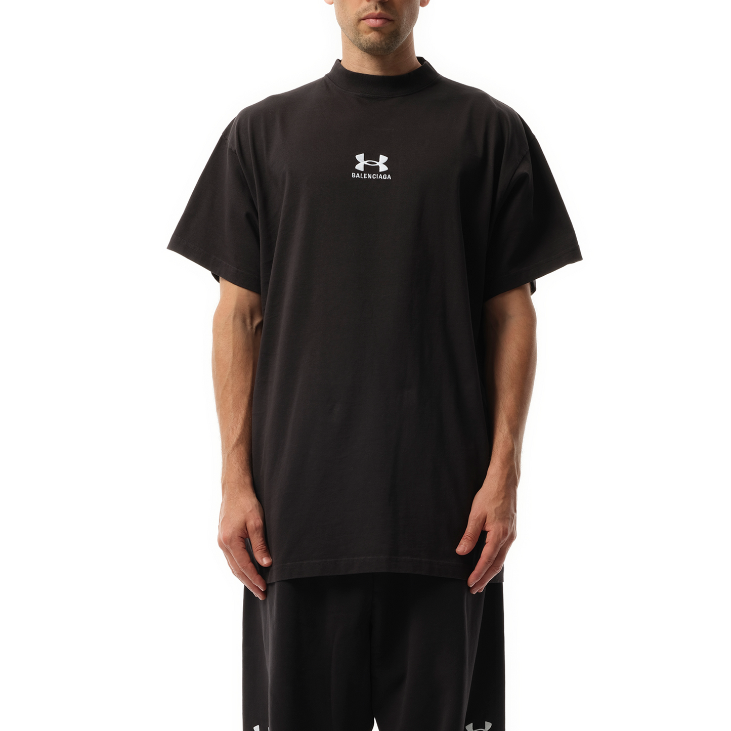 Under Armour Oversized T-Shirt in Washed Black/White