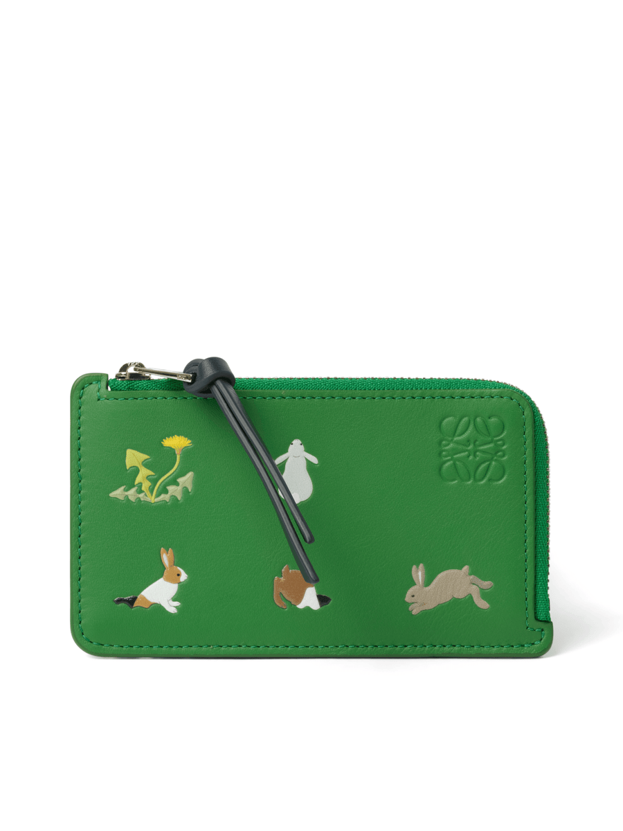 Loewe Bunnies Coin Cardholder in Tropical Green