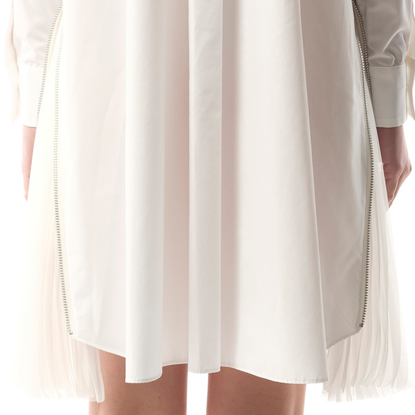 Cotton Poplin Dress in Off White