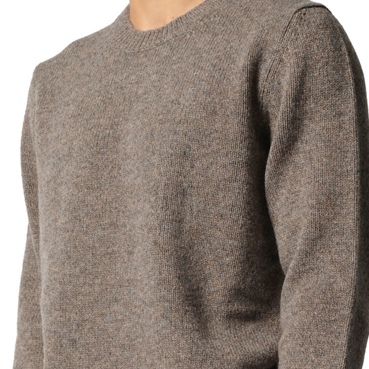 Wool Knit Sweater in Grey/Brown