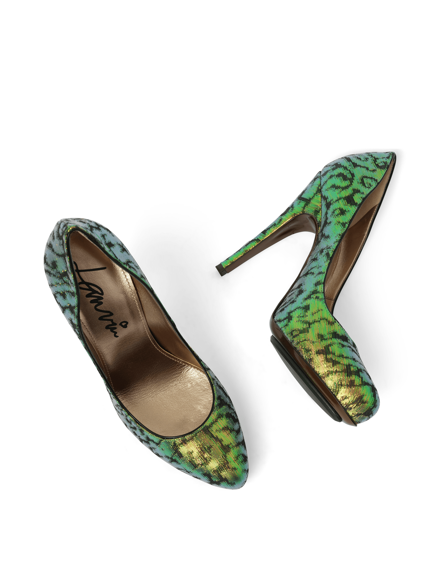 Pump Shoes in Green Top View | LANVIN