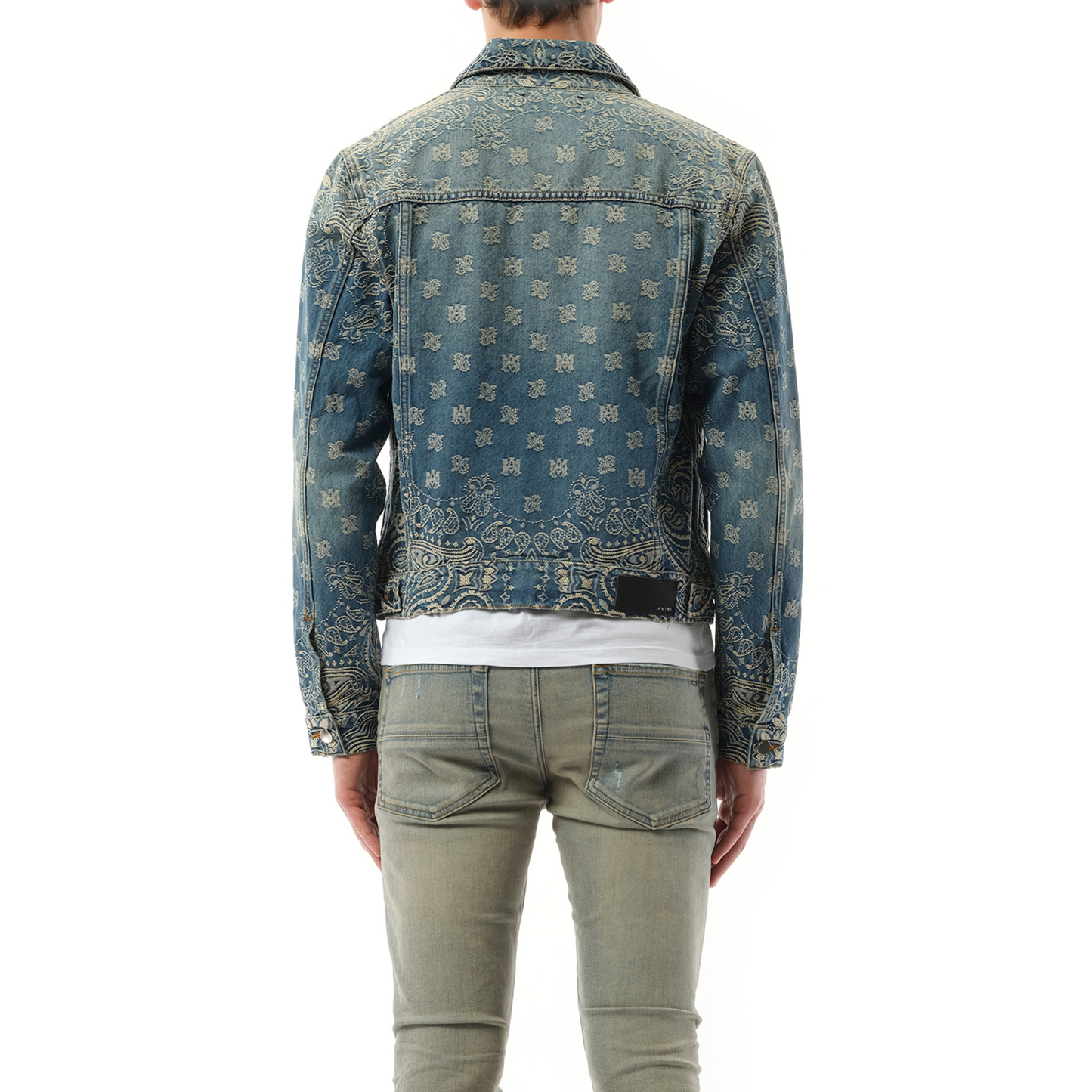 Bandana Jacquard MA Trucker Jacket in Dark Indigo