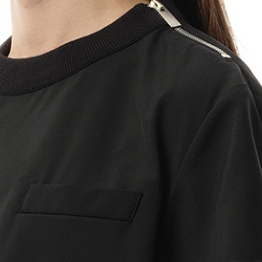 Suiting Short-sleeve Pullover in Black