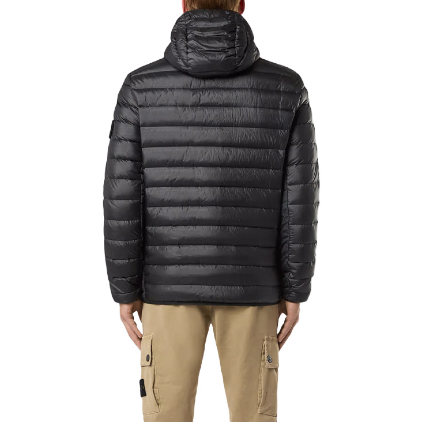 Lightweight Hooded Down Jacket in Black