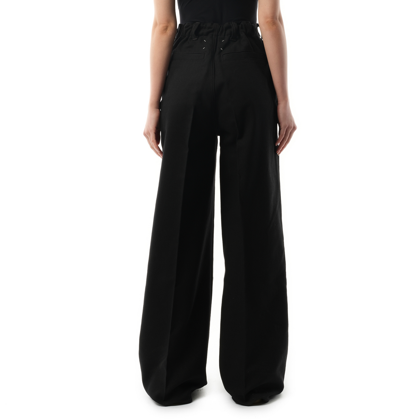 Heavy Cotton Wide Pants in Black