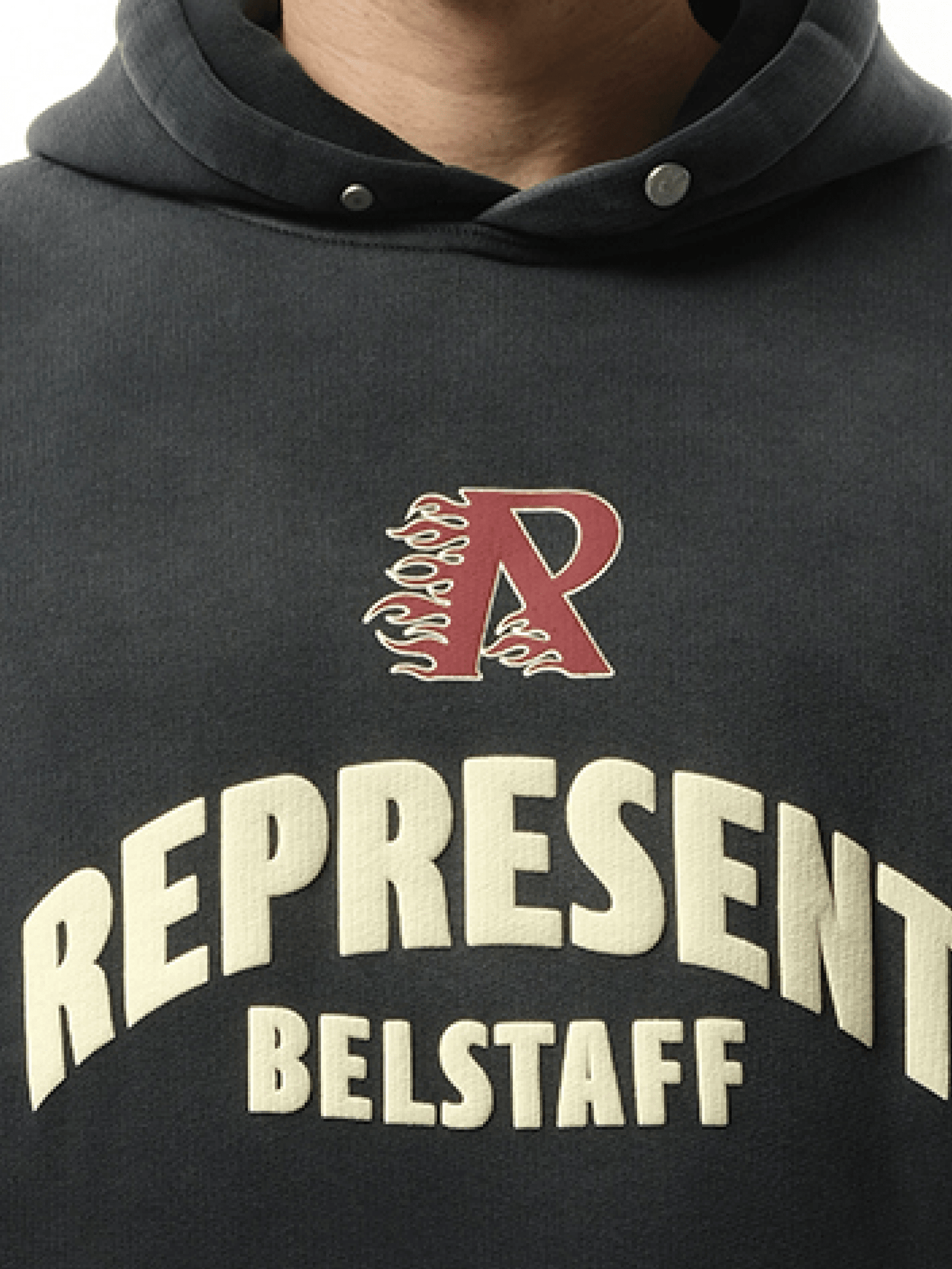 Represent Represent X Belstaff Flame Pheonix Hoodie in Shadow