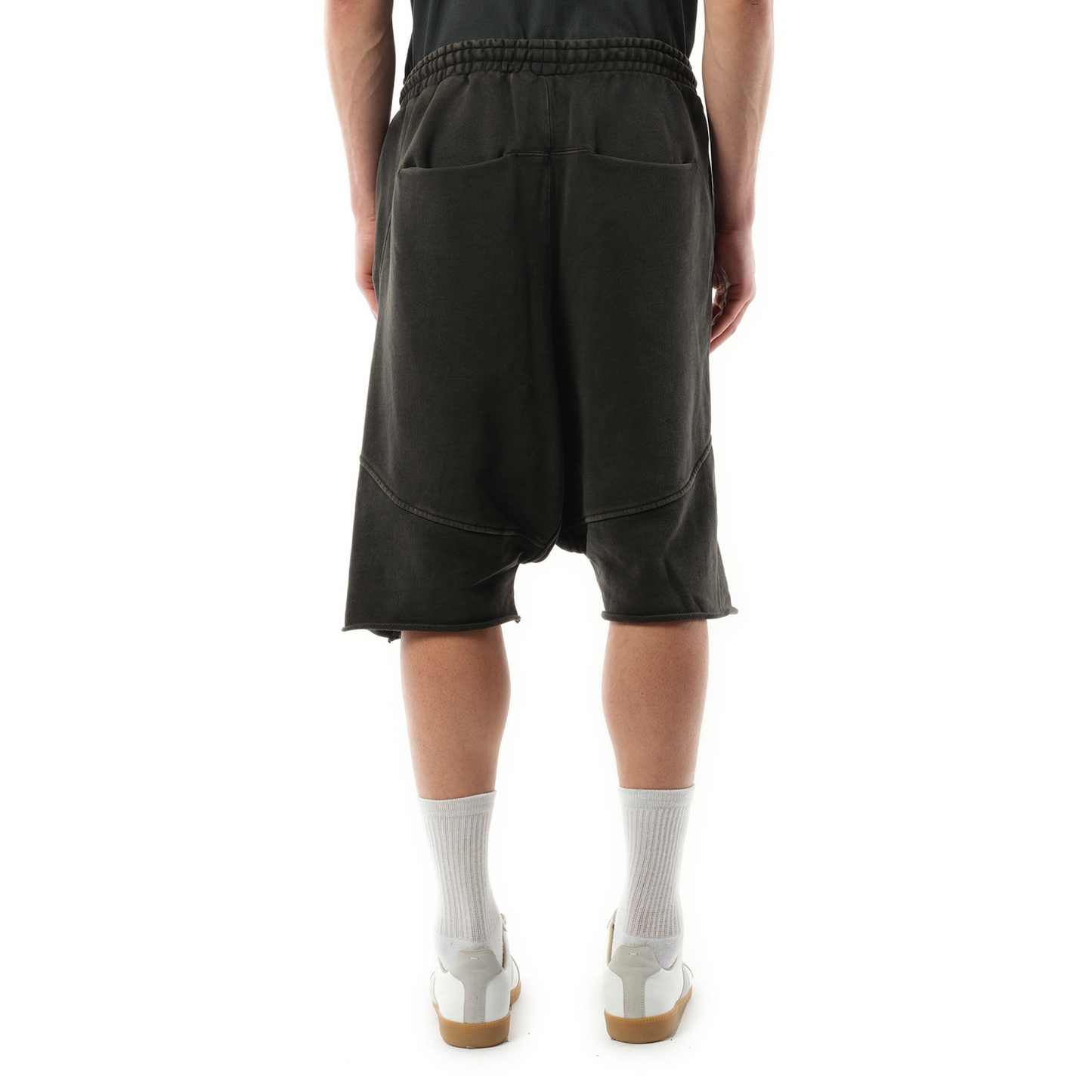 Heavy Drop Shorts in Washed Black