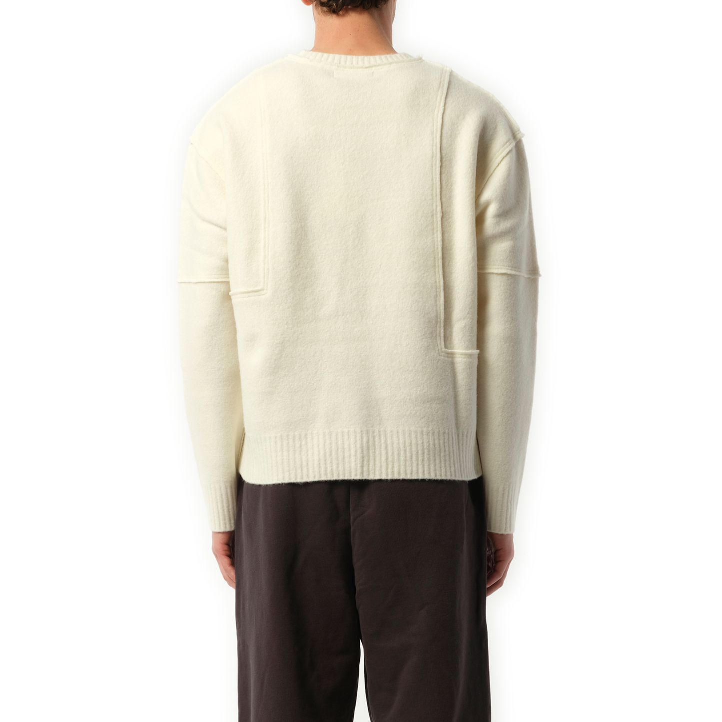 Construct Knit Crewneck Sweater in Bone